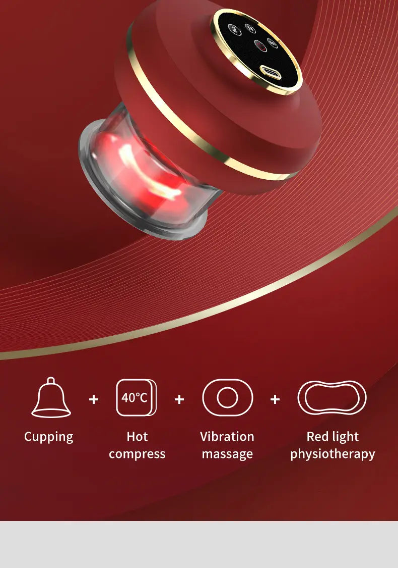 Portable Electric Cupping Massager with Red Light
